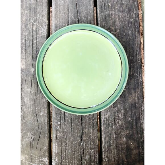vintage Nasco stone ware Lime Glow stoneware Dinner Plate green dinnerware Japan - Picture 3 of 7